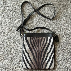 Crossbody brown zebra print Coach purse